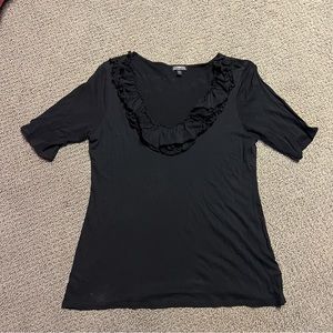 Express ruffle scoop neck top